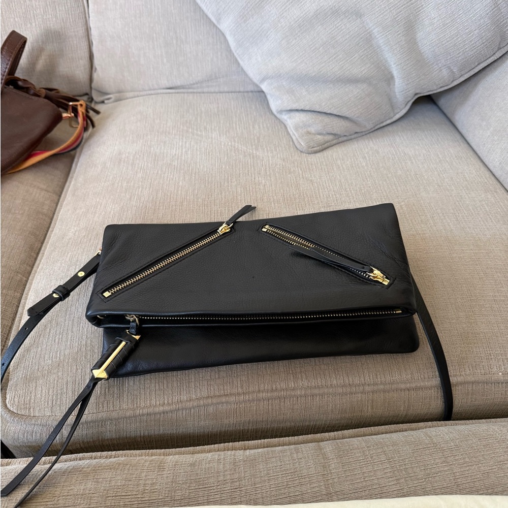 Stella and Dot Covet Black Leather Crossbody Bag